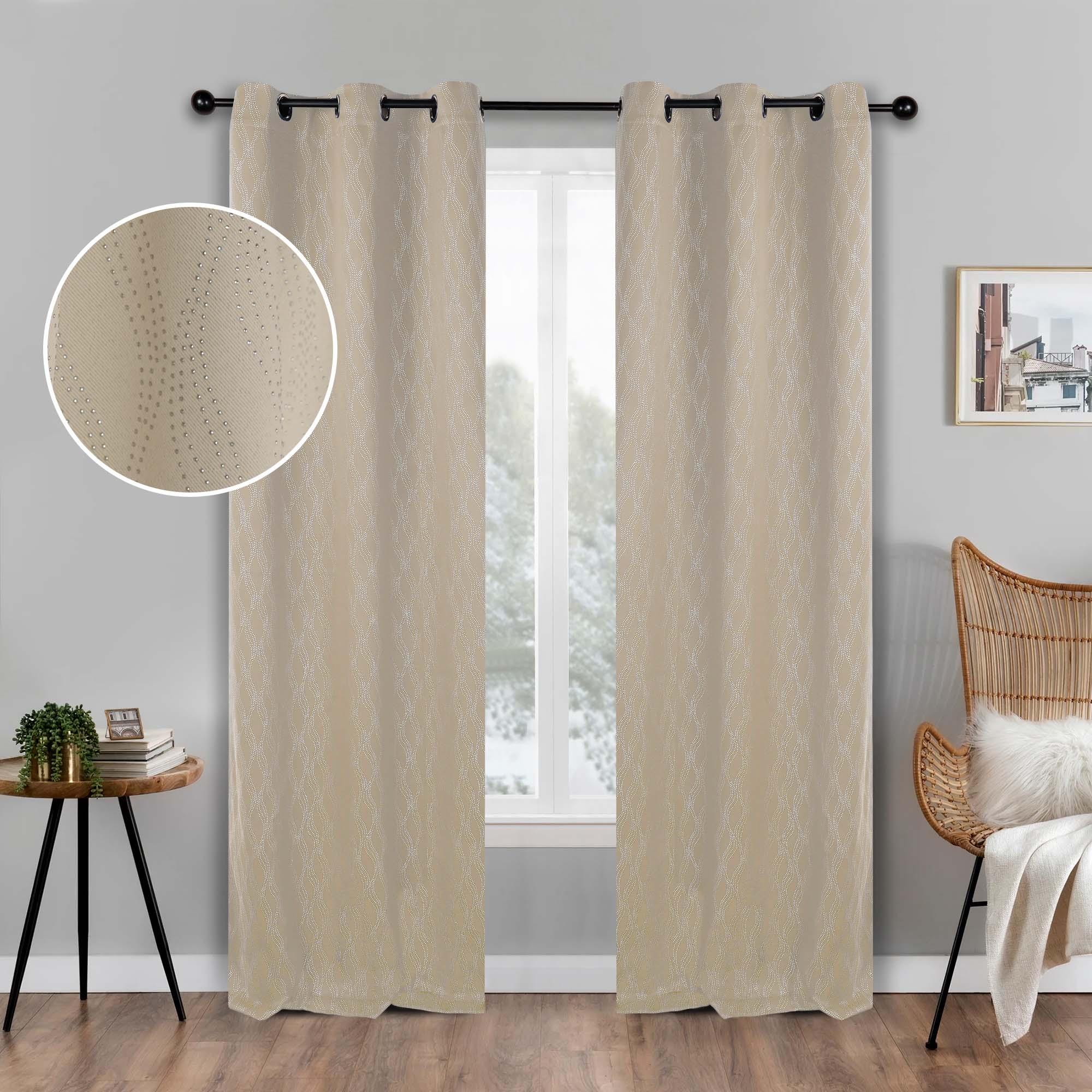 Zuri Textured Washable Blackout Curtains for Bedroom - Thermal Insulated Room Darkening Window Drapes (Set of 2 Panels) - Perfect for Nursery, Home Theater & Light Sleepers