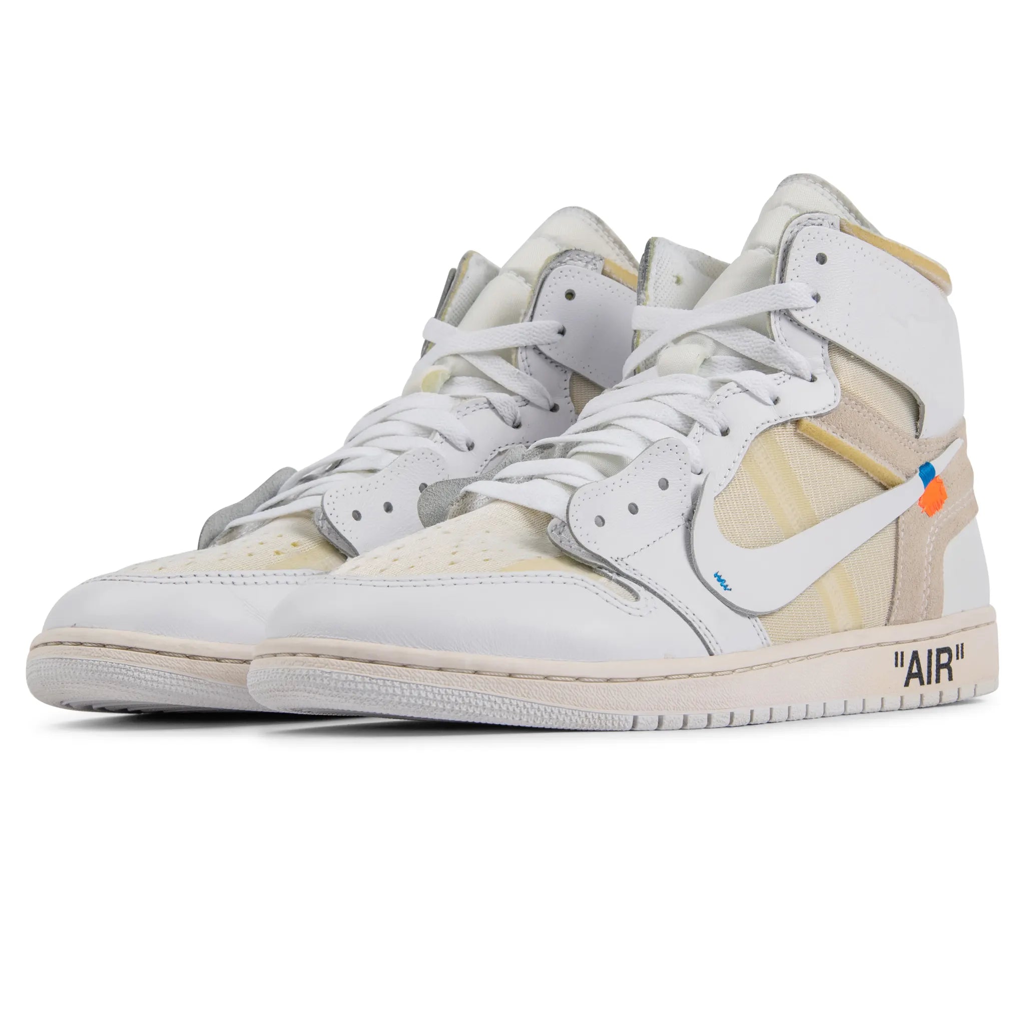 Authentic Pre-Owned Off-White x Air Jordan 1 Retro High OG White Sneakers - Limited Edition Collector's Shoes for Streetwear & Basketball Fashion
