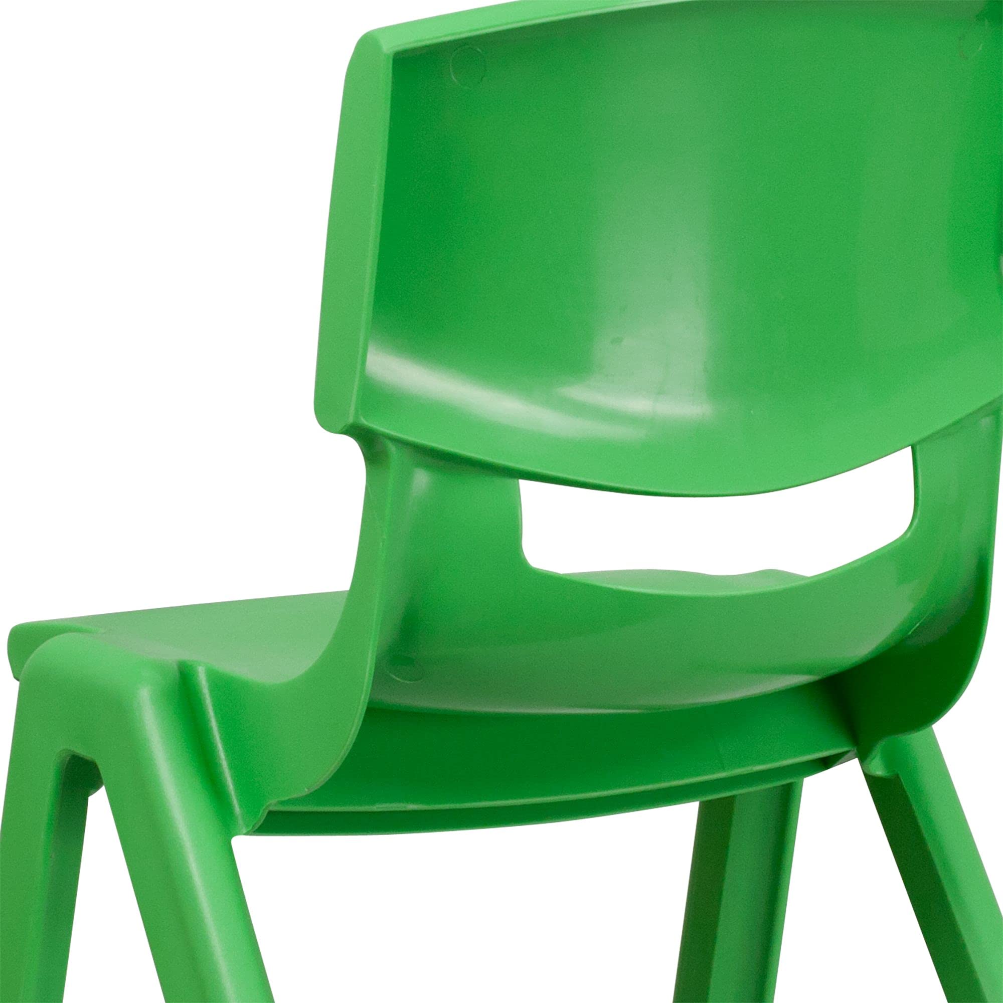 Flash Furniture Whitney 2-Pack Green Plastic Stackable School Chairs - 15.5