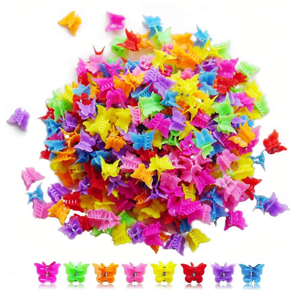 TEEROVA 100 Pack Assorted Color Mini Butterfly Hair Clips for Girls & Women - Cute Hair Accessories for School, Parties & Everyday Styling