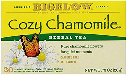 Bigelow Cozy Chamomile Herbal Tea Bags - 20 Count (Pack of 12) | Caffeine-Free Relaxation Tea for Stress Relief & Better Sleep | Perfect for Evening, Bedtime & Meditation