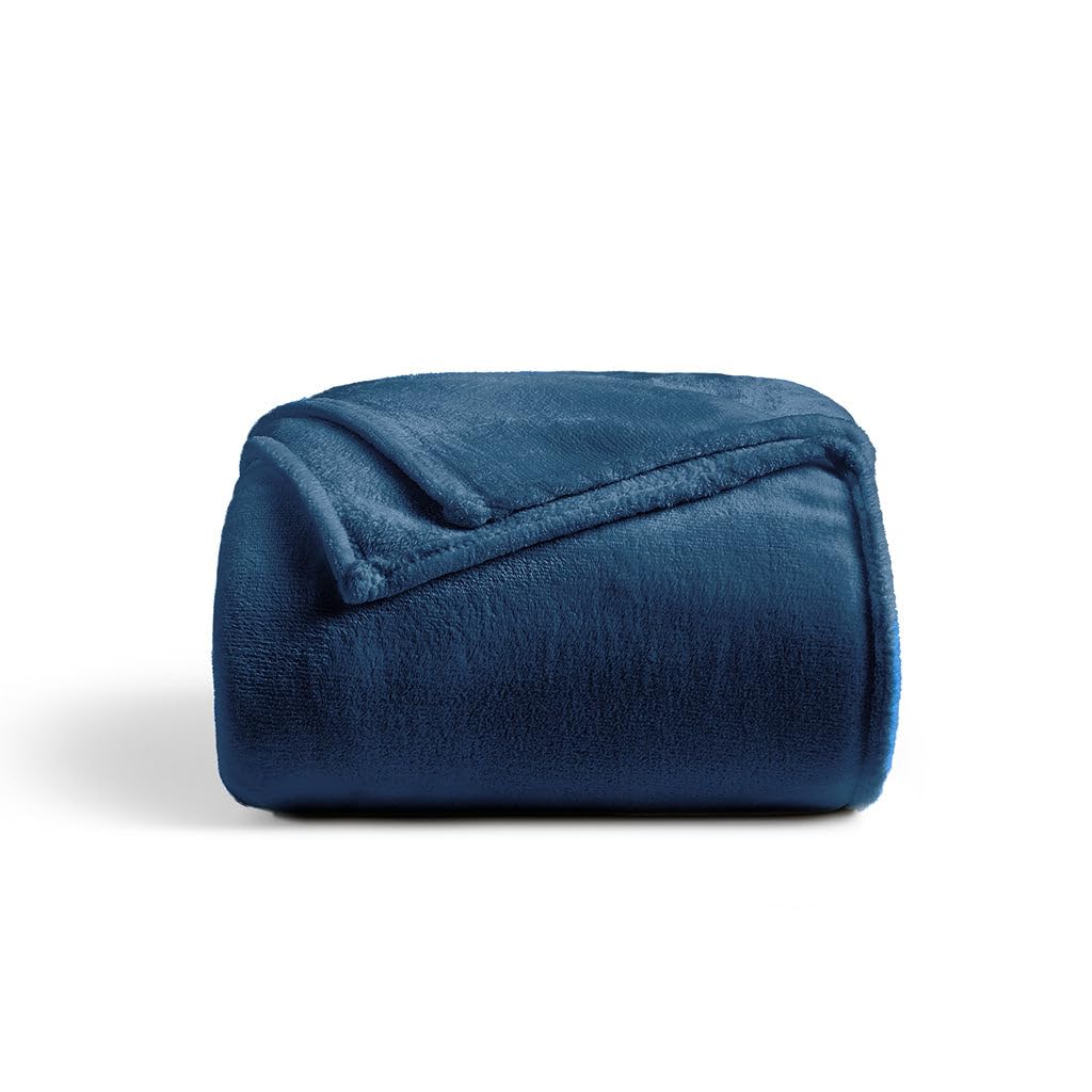 Cozy House Collection 1500 Series Ultra-Soft Fleece Blanket - All-Season Lightweight Throw for Couch, Bed, Travel - Breathable & Skin-Friendly (Navy Blue) - Perfect for Lounging, Camping & Gifts