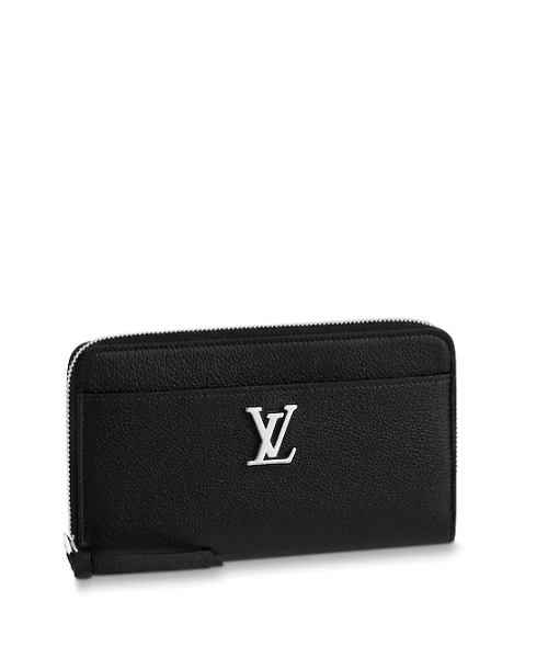 Authentic LV Lockme Zippy Wallet in Noir - Luxury Leather Zip Around Wallet for Women - Perfect for Everyday Use, Travel & Gift Giving