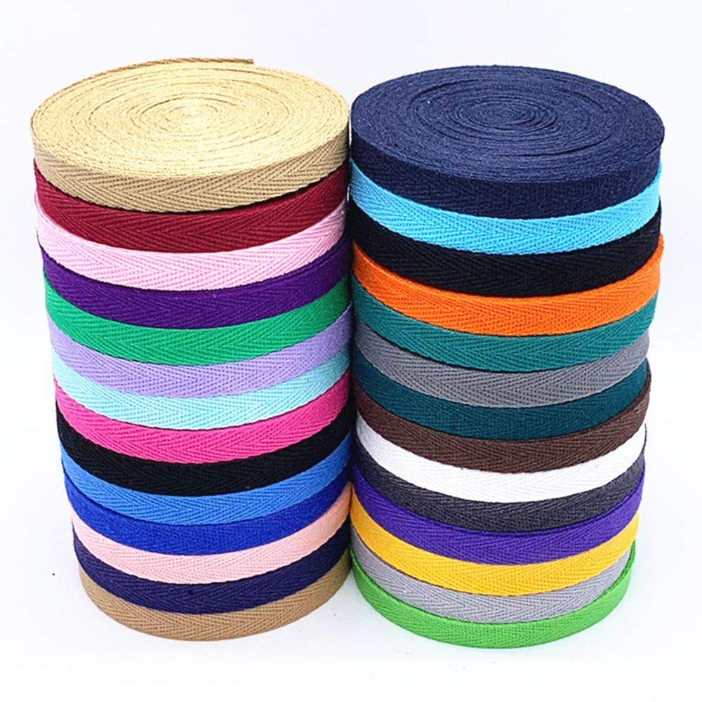 10mm DIY Cotton Webbing - 45 Yard Twill Tape Ribbon for Sewing, Belting & Apron Making | Herringbone & Bias Twill Fabric Tape for Crafting & DIY Projects