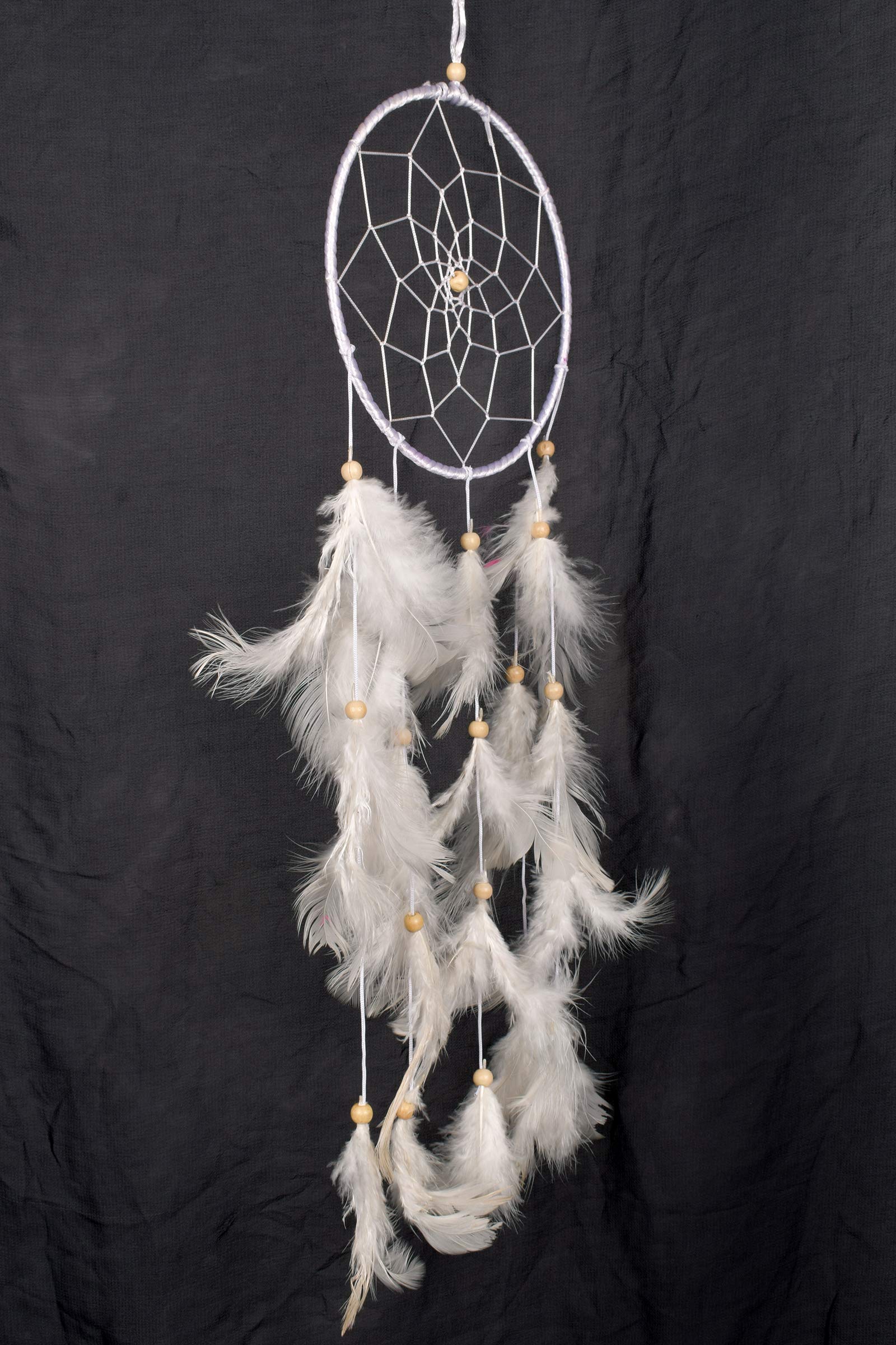 Handmade Dream Catcher for Bedroom Wall Decor - Authentic Native American Style Web with Feathers & Beads - Perfect for Nursery, Boho Room, or Meditation Space
