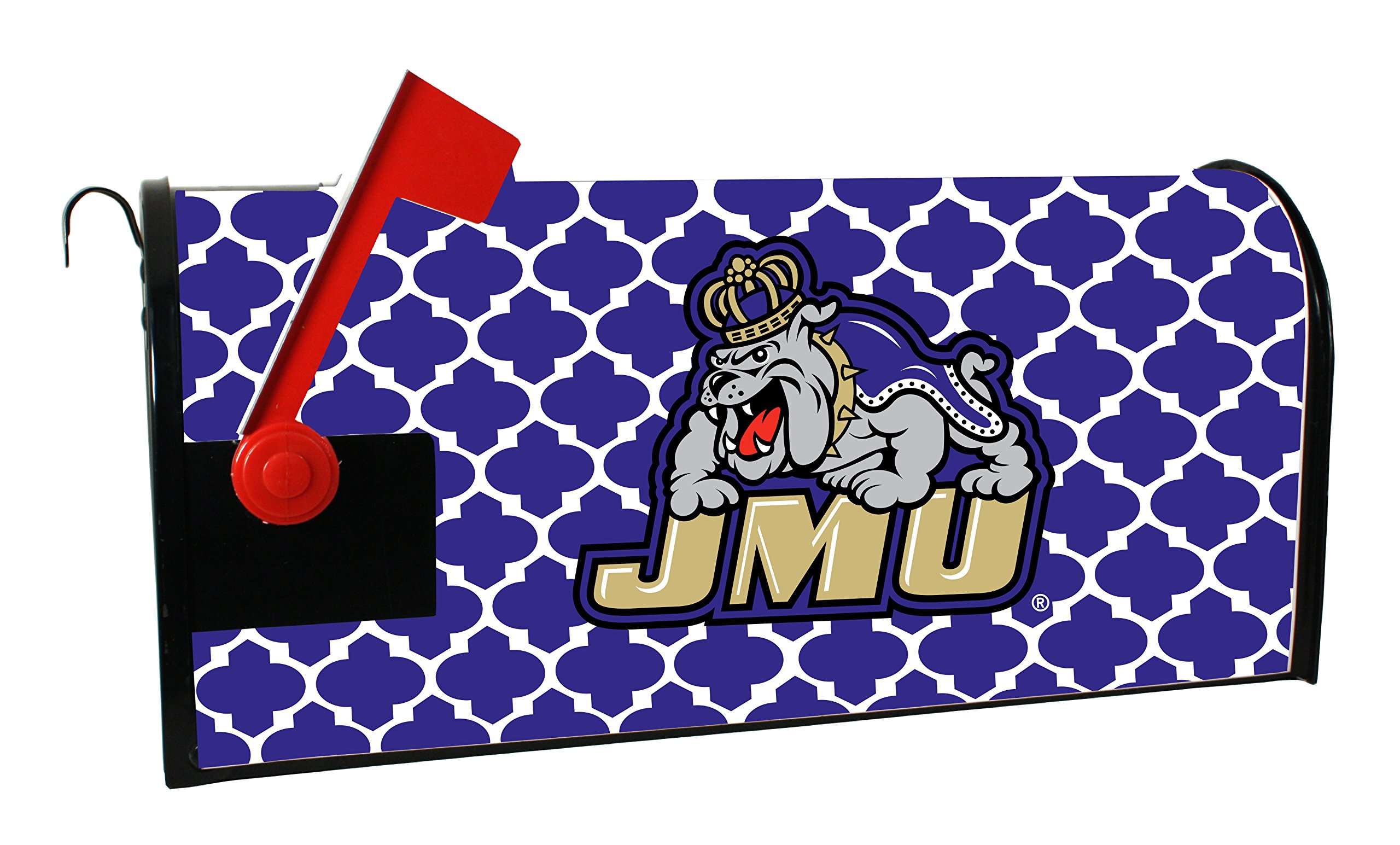 James Madison Dukes Magnetic Mailbox Cover - James Madison University Decorative Mailbox Wrap - Moroccan Design for Outdoor Home & College Fan Decor