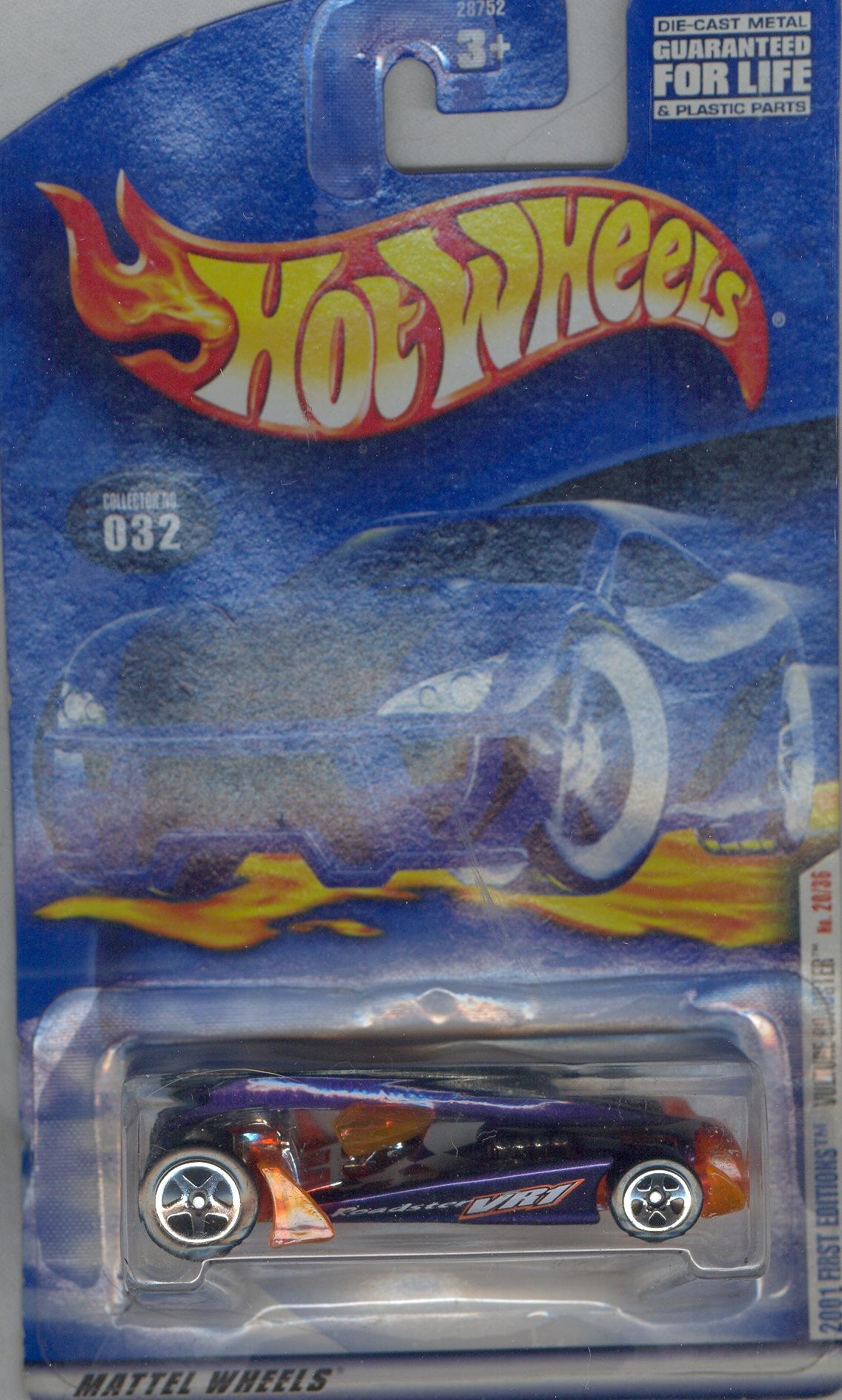 Hot Wheels 2001 First Edition 032 Purple Orange Vulture Roadster 1:64 Scale Die-Cast Collectible Car - Rare 20/36 Limited Edition for Display & Racing Track Play