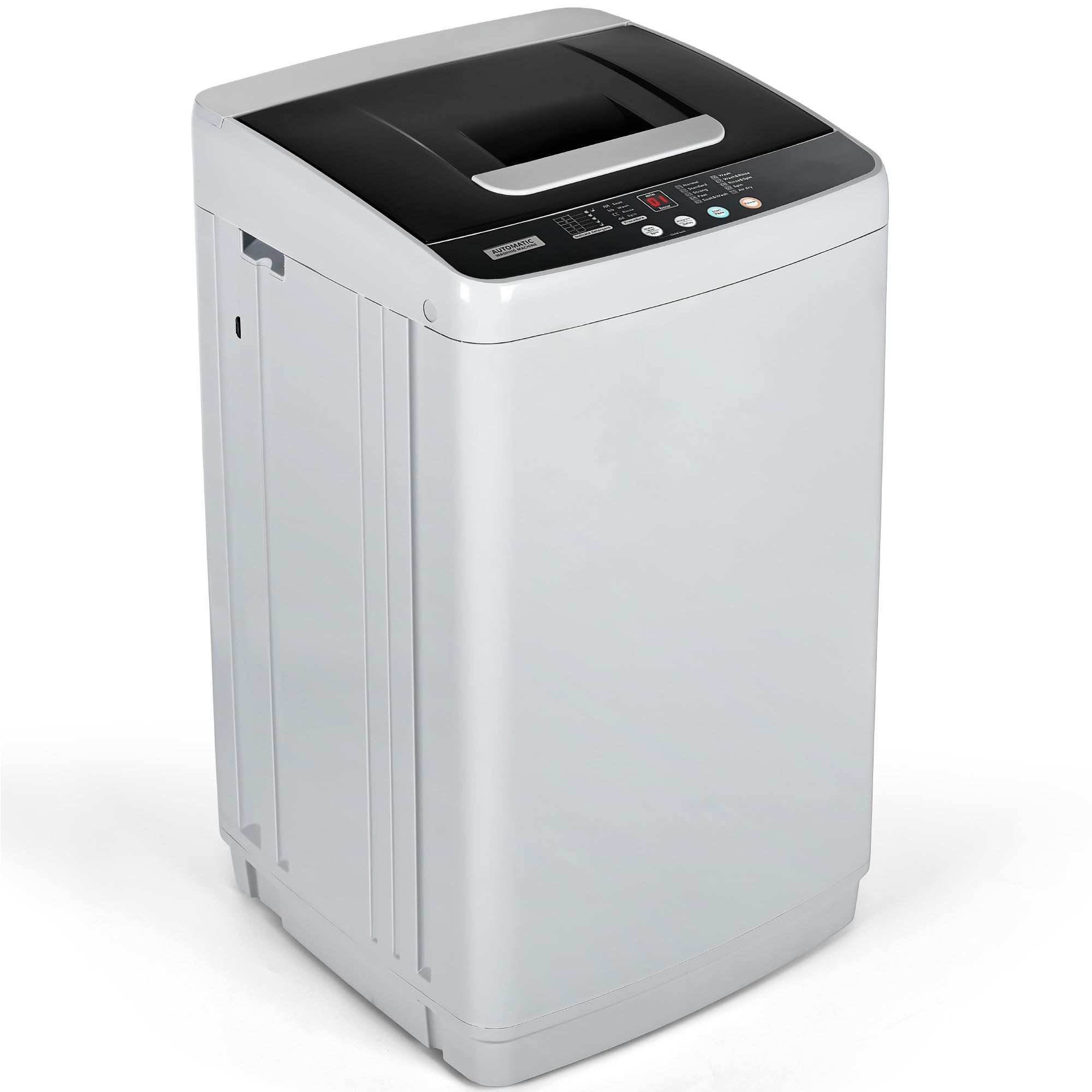 Euhomy 0.9 Cu Ft Portable Washing Machine with Drain Pump - 10 Wash Programs & 5 Water Levels, LED Display Compact Washer for Apartments, RVs, Dorms - Perfect for Small Spaces & Travel Laundry (Light Gray)