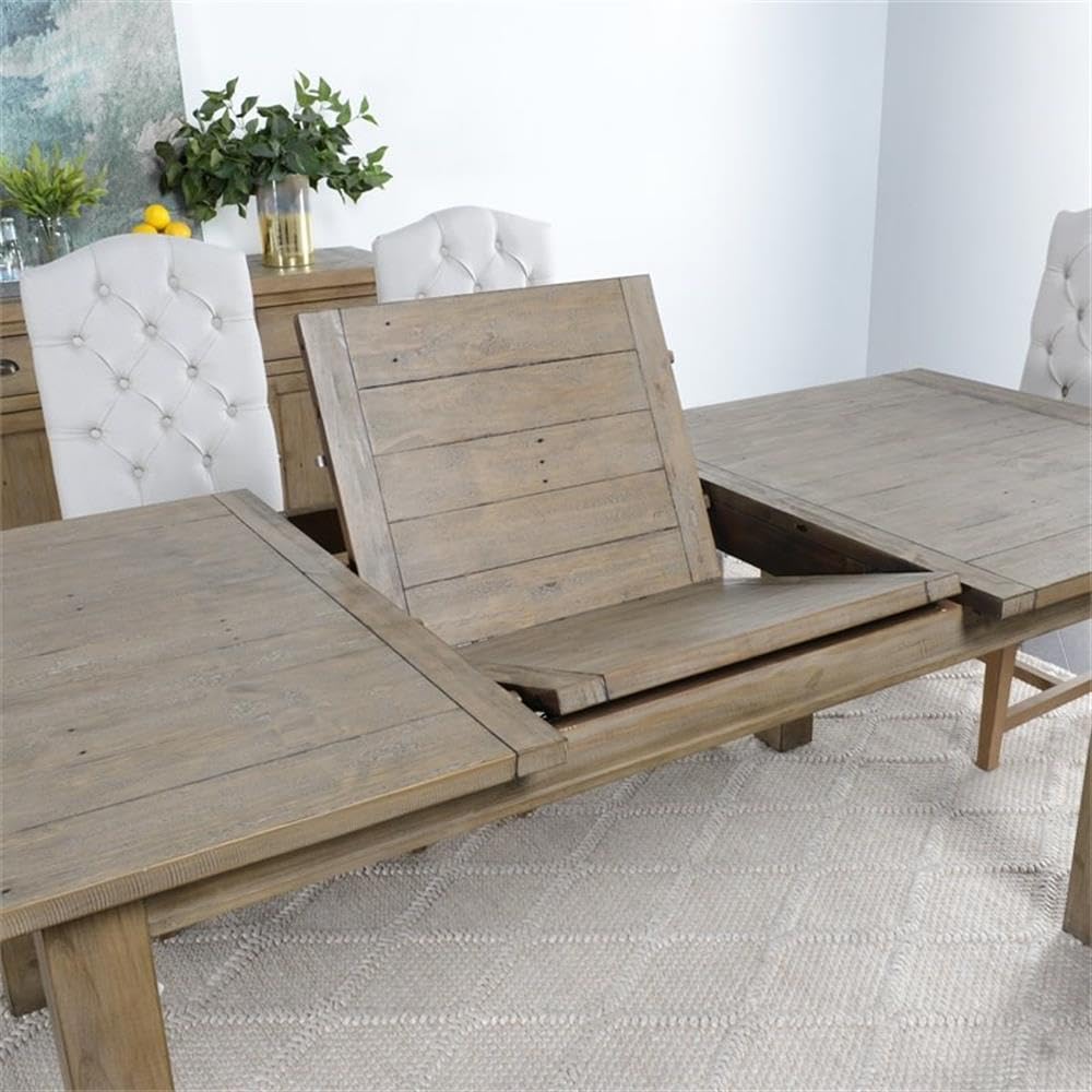 Kosas Home Driftwood Dining Table - Desert Gray Finish | Rustic Farmhouse Style Dining Room Table for Kitchen & Dining Area