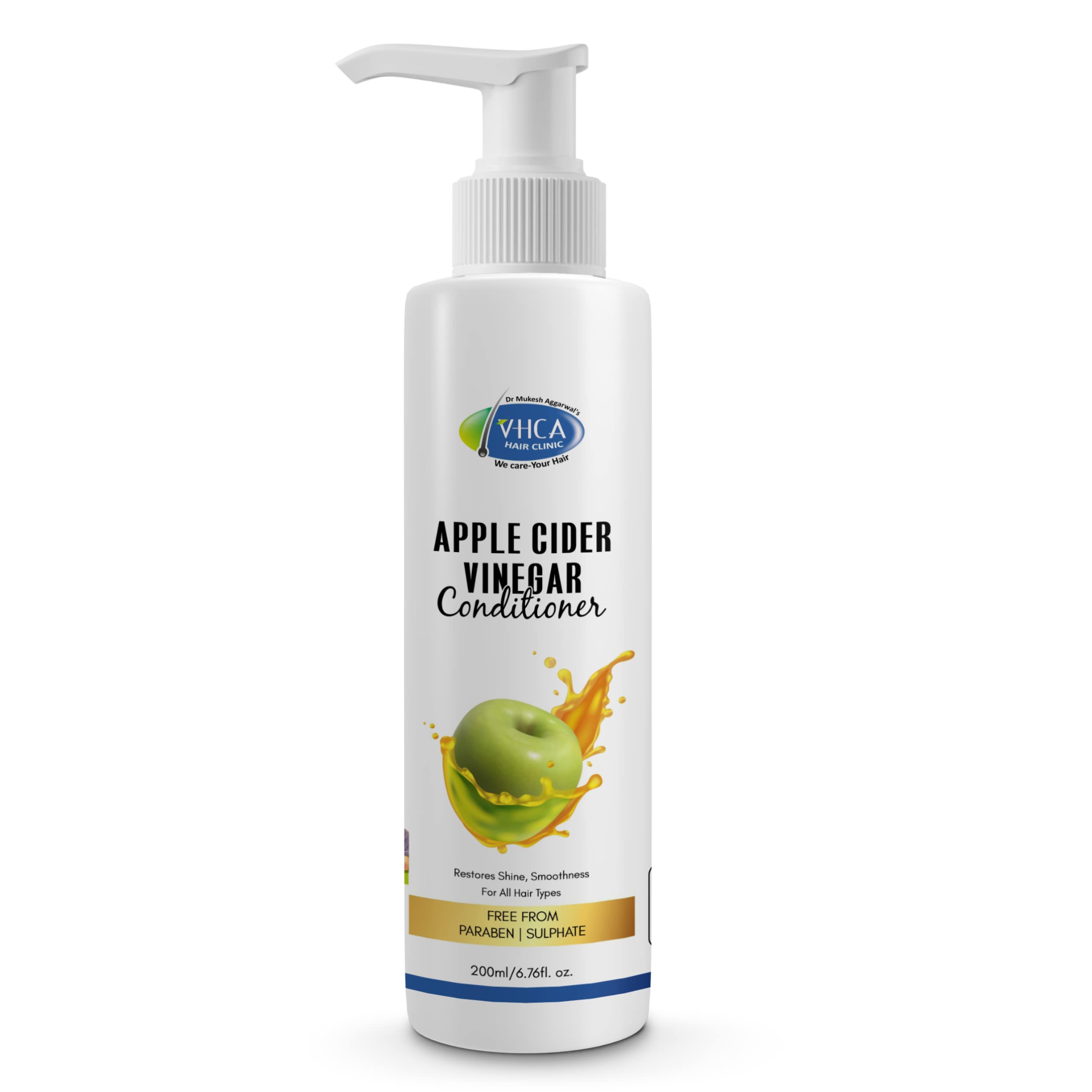 VHCA Apple Cider Vinegar Hair Conditioner for Dry, Oily & Frizzy Hair - 200ml Natural Hair Care for Men & Women - Perfect for Daily Use & Salon Quality Results at Home
