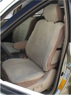 Premium Durafit Seat Covers for 2001-2003 Toyota Highlander 1st Gen - Low Back Captain Chairs with Adjustable Headrests - Taupe Automotive Twill Front Seat Protectors | Perfect for Road Trips, Daily Commutes & Car Interior Protection