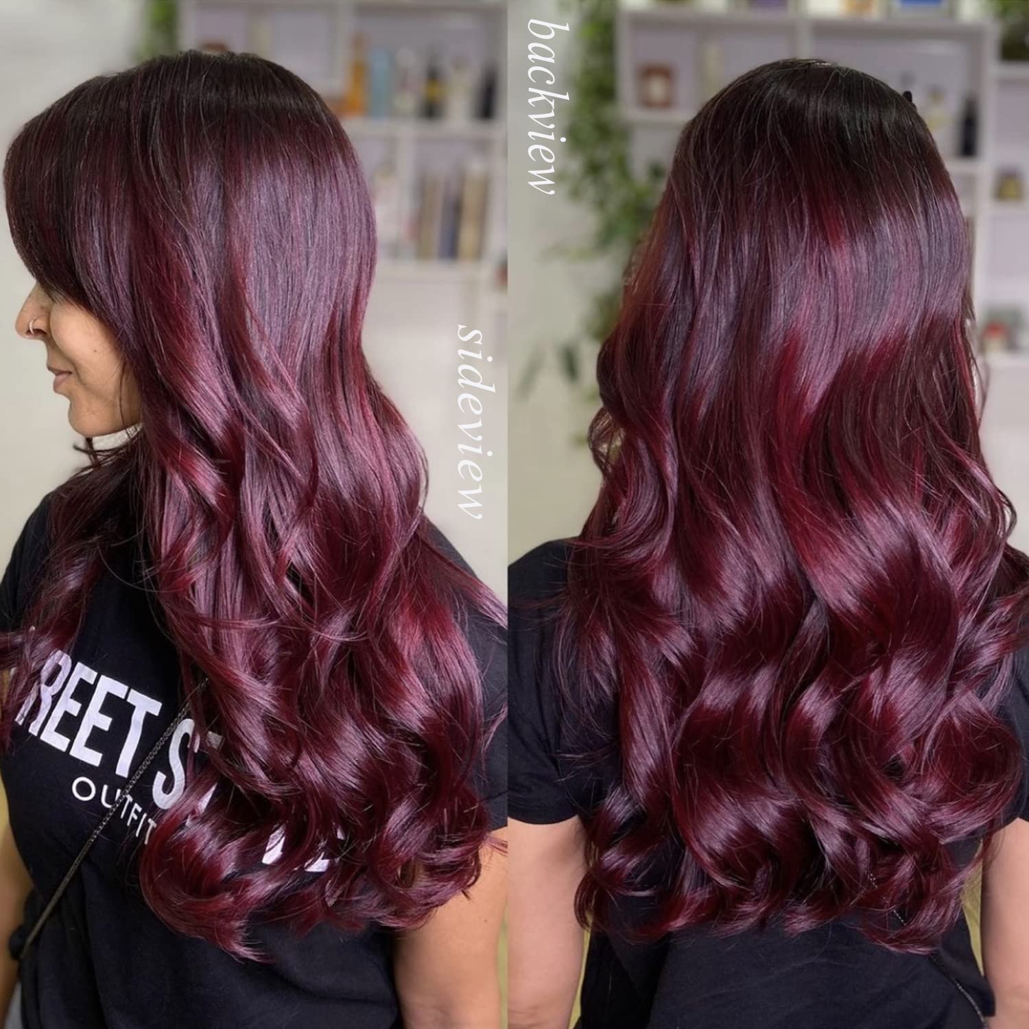 120g #99J Wine Red Clip-In Human Hair Extensions - 14 Inch 8pcs with 20 Clips, Straight Burgundy Hair Extensions for Women | Perfect for Parties, Weddings & Daily Styling
