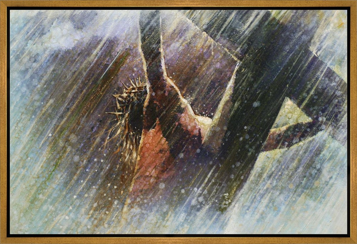 Religious Wall Art - Hand-Painted Crucifixion Gallery Wrap Canvas for Home & Church Decor - Perfect for Living Room, Bedroom & Worship Spaces