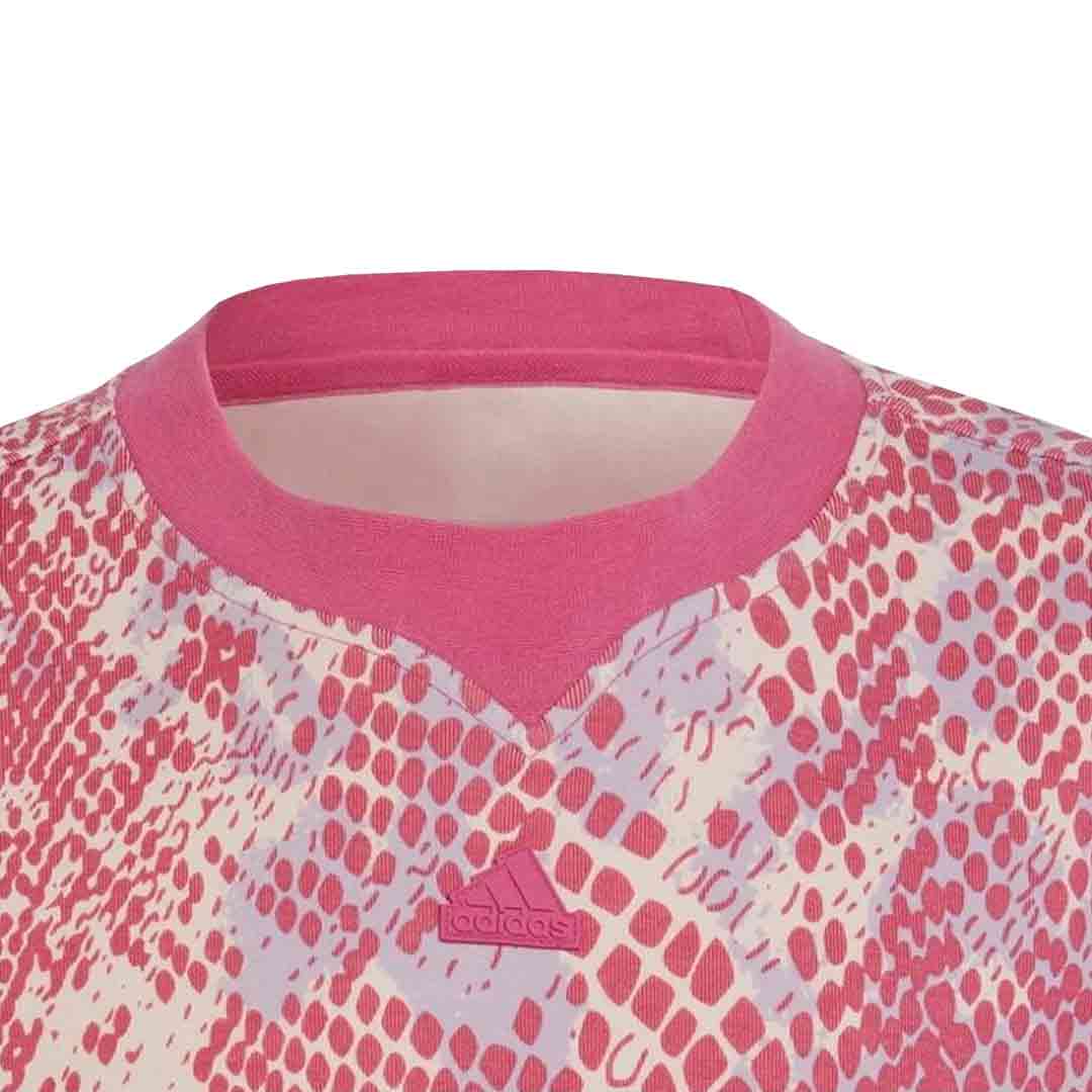 Adidas Girls' Junior Future Icon Allover Print Sweatshirt HR5828 - Trendy Pullover for School, Sports & Casual Wear