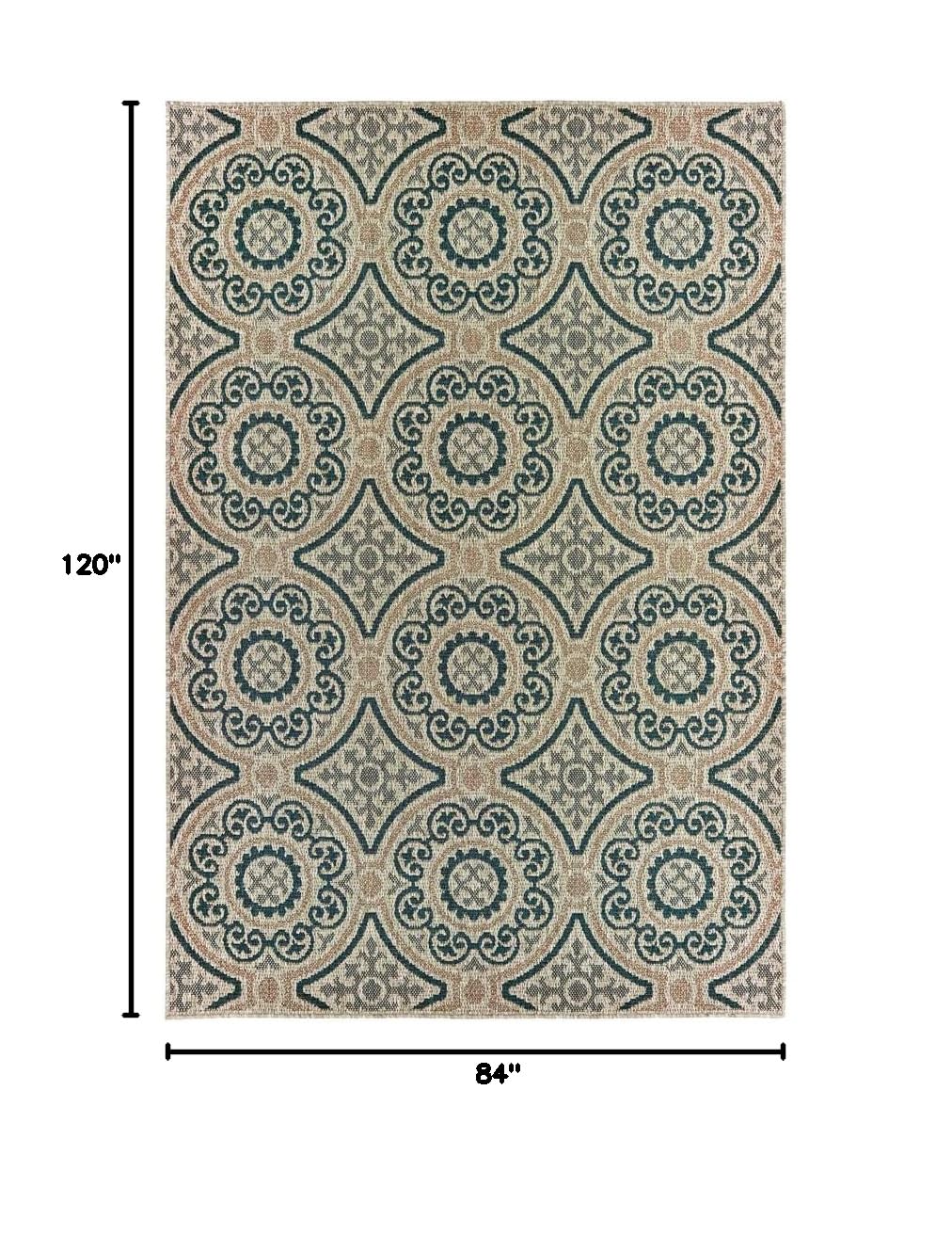 Premium Latitude Outdoor Rugs 6x9 ft - Waterproof & UV Resistant Patio Rug for Backyard, Deck, Poolside - Durable All-Weather Outdoor Carpet for Garden, Balcony, Camping (609X3)