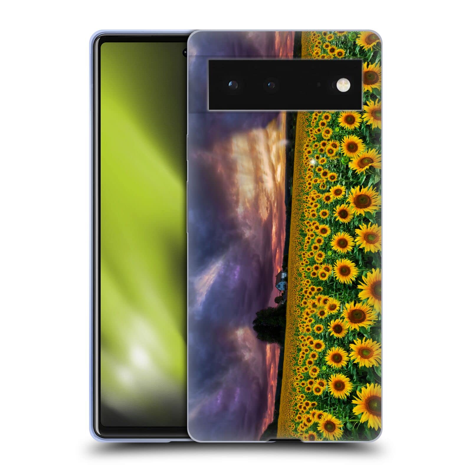 Google Pixel 6 Case - Stormy Sunrise Floral Design | Officially Licensed Soft Gel Cover for Daily Use