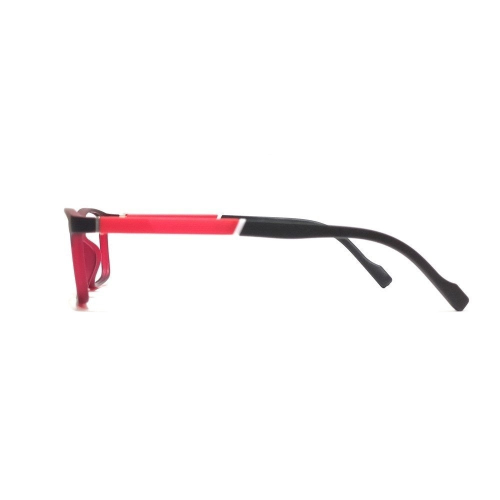 Kids Glasses Frames - Red & Black Rectangle Eyeglasses for Boys & Girls Ages 3-8 | Durable & Lightweight | Perfect for School, Reading & Daily Wear (Model 76302C4)