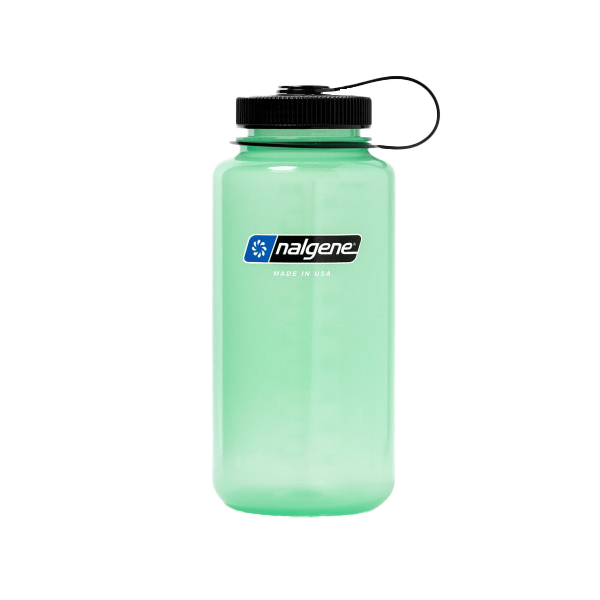 32 oz Wide Mouth Sustain Glow Green Water Bottle - Eco-Friendly Leak Proof Stainless Steel Insulated Thermos for Gym, Hiking & Outdoor Activities