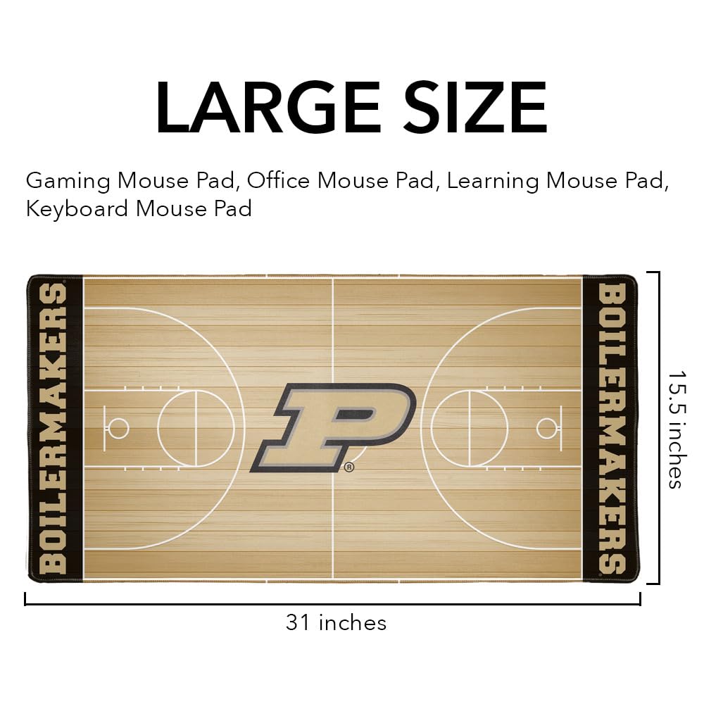 Purdue University Boilermakers Basketball Large Gaming Mouse Pad - Non-Slip Desk Mat with Stitched Edges for PC & Laptop - Perfect for Gamers, Home & Office Use - 31.5 x 15.7 Inches - Great for Esports, Work & Study Setup