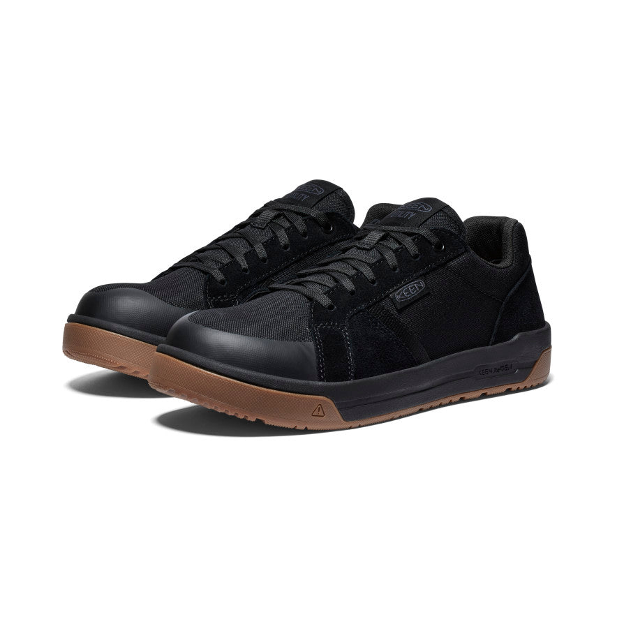 Kenton Men's Carbon Toe Work Shoes - Black & Gum Leather Safety Boots for Construction, Warehouse & Industrial Work