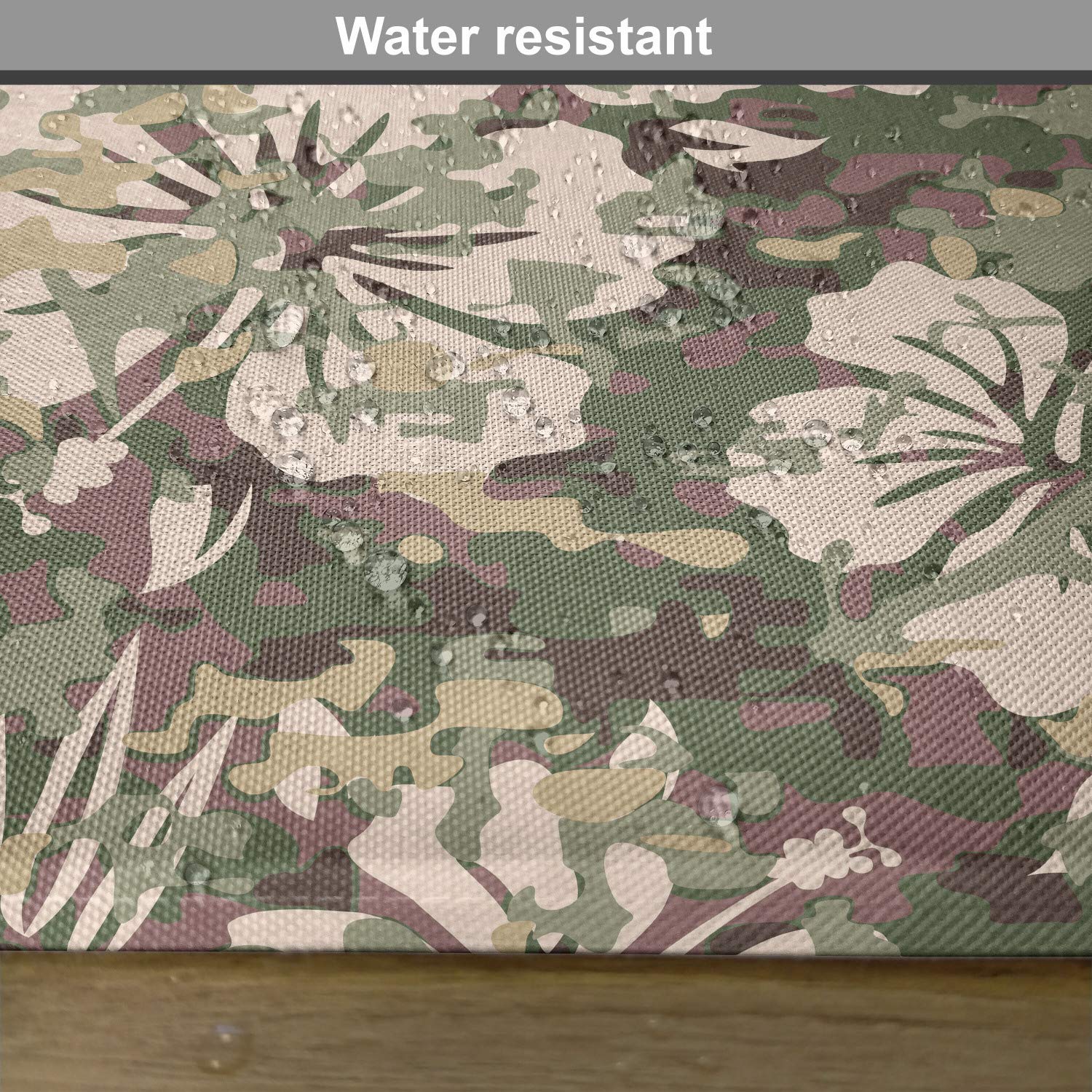 Ambesonne 4-Pack Camo Placemats - Hawaiian Tropical Jungle Forest Design with Hibiscus Flowers & Leaves - Washable Fabric Dining Table Mats (Standard Size, Dark Brown/Pale Pink) - Perfect for Luau Parties, Tropical Themed Dinners & Outdoor Entertaining