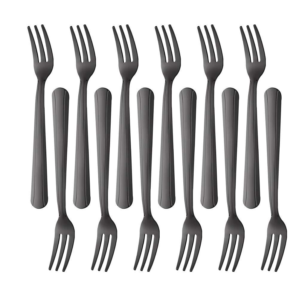 Stainless Steel Fruit Forks & Oyster Forks Set of 12 - 5.3 Inch Small Dessert Forks for Salads, Appetizers, Parties - Dishwasher Safe & Durable for Home, Restaurant, Catering Use