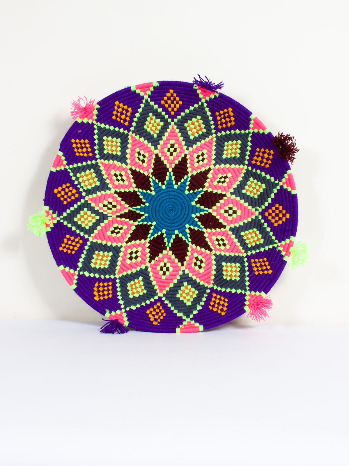 Handmade Moroccan Wool Plate No.147 - Authentic Berber Home Decor for Dining & Wall Display | Perfect for Boho Chic, Farmhouse & Ethnic Interior Design