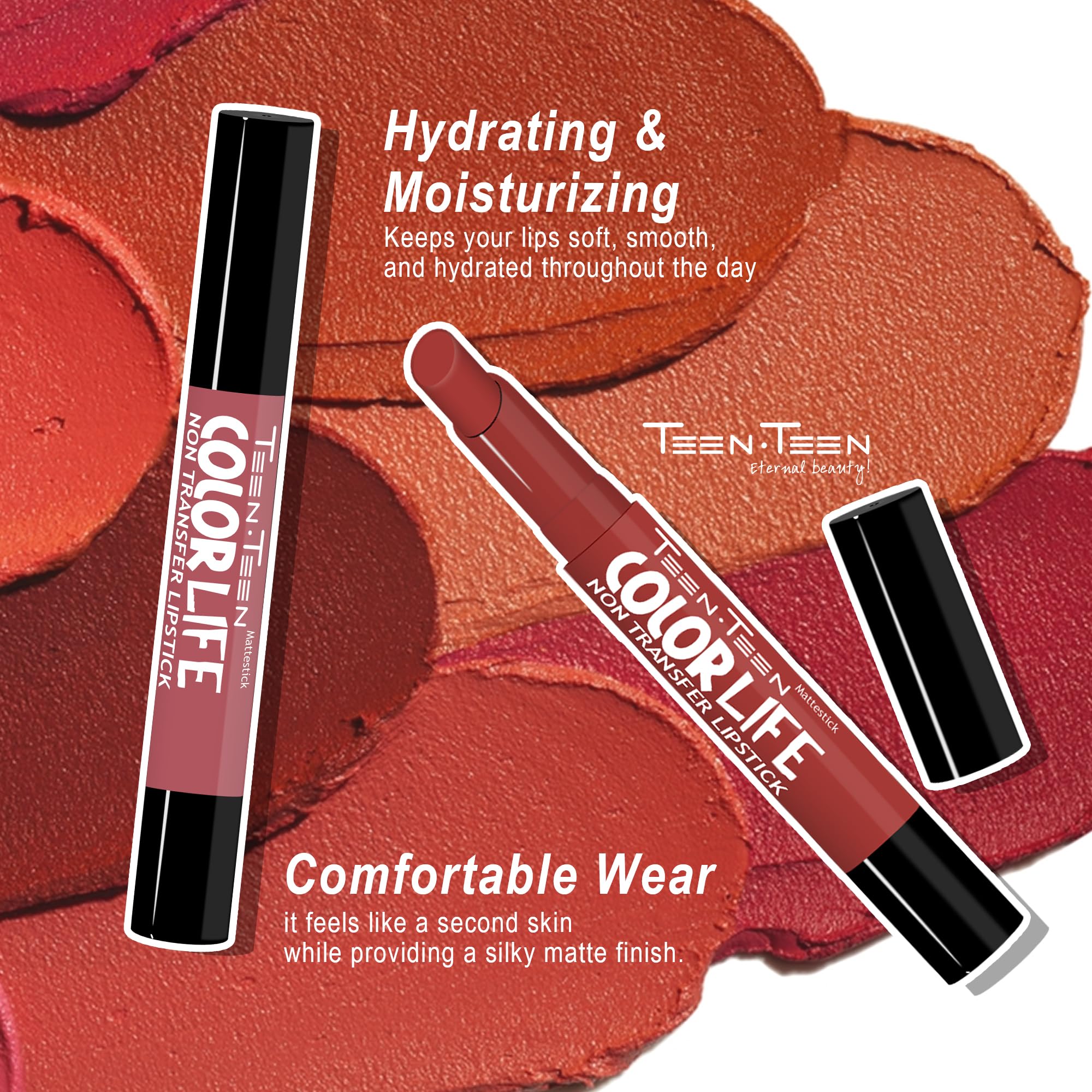 TEEN.TEEN Waterproof Matte Lipstick - Long Lasting, Non-Transfer, Brown Sugar Shade | Perfect for Everyday Wear, Date Night & Special Occasions