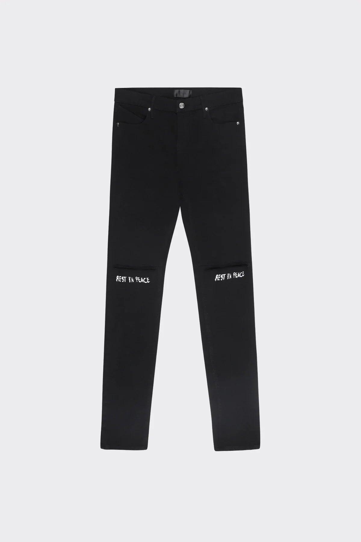 RTA Bryant Black White RIP Jeans - Stylish and Comfortable Denim for Casual Wear and Street Fashion
