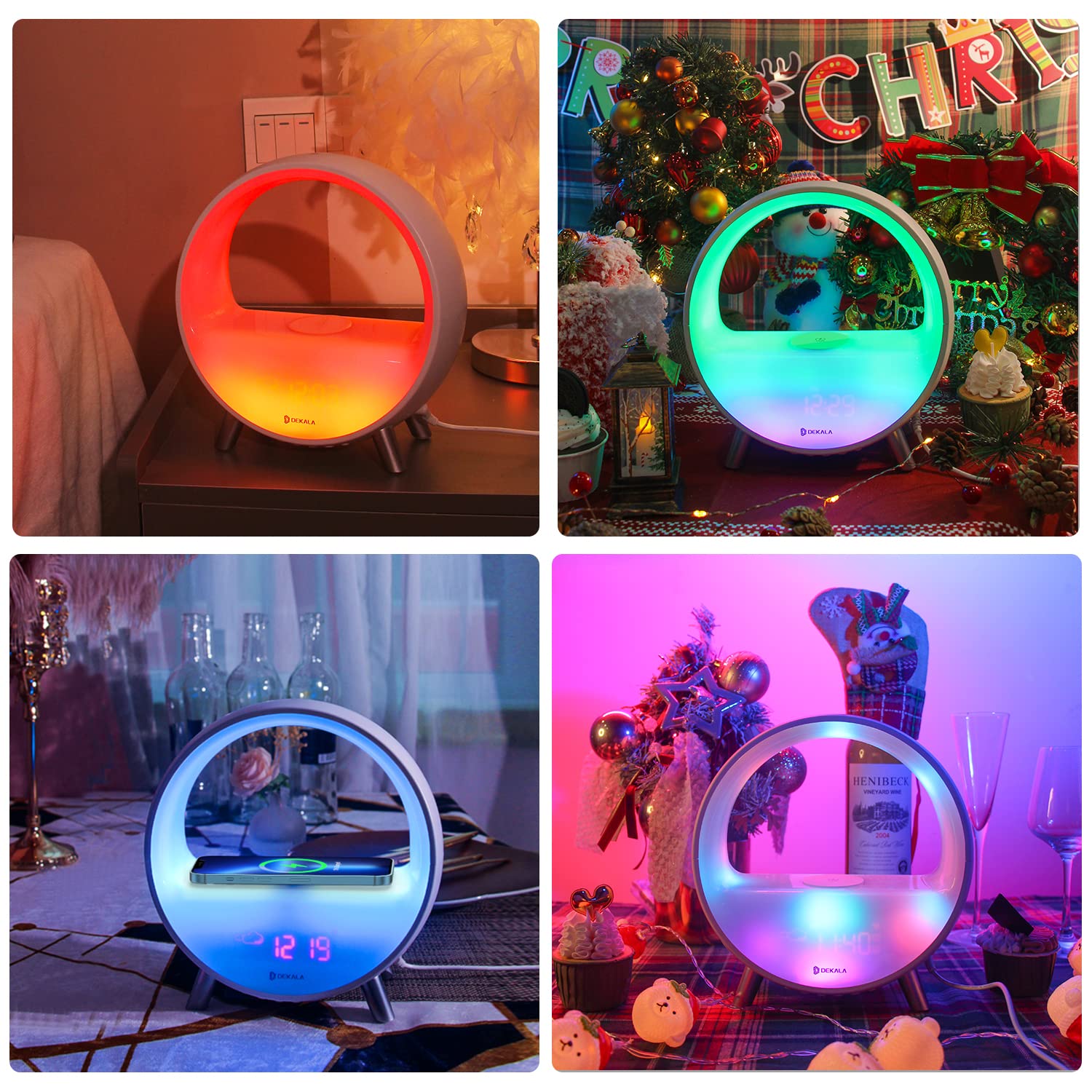 Updated Smart Dekala Arches Sunrise Alarm Clock with 15W Fast Wireless Charging, White Noise Sound Machine & Smart Ambient Lamp - Gradual Sunrise Simulation, App & Touch Control for Better Sleep & Relaxation (Perfect for Bedrooms, Offices & Meditation Spaces)