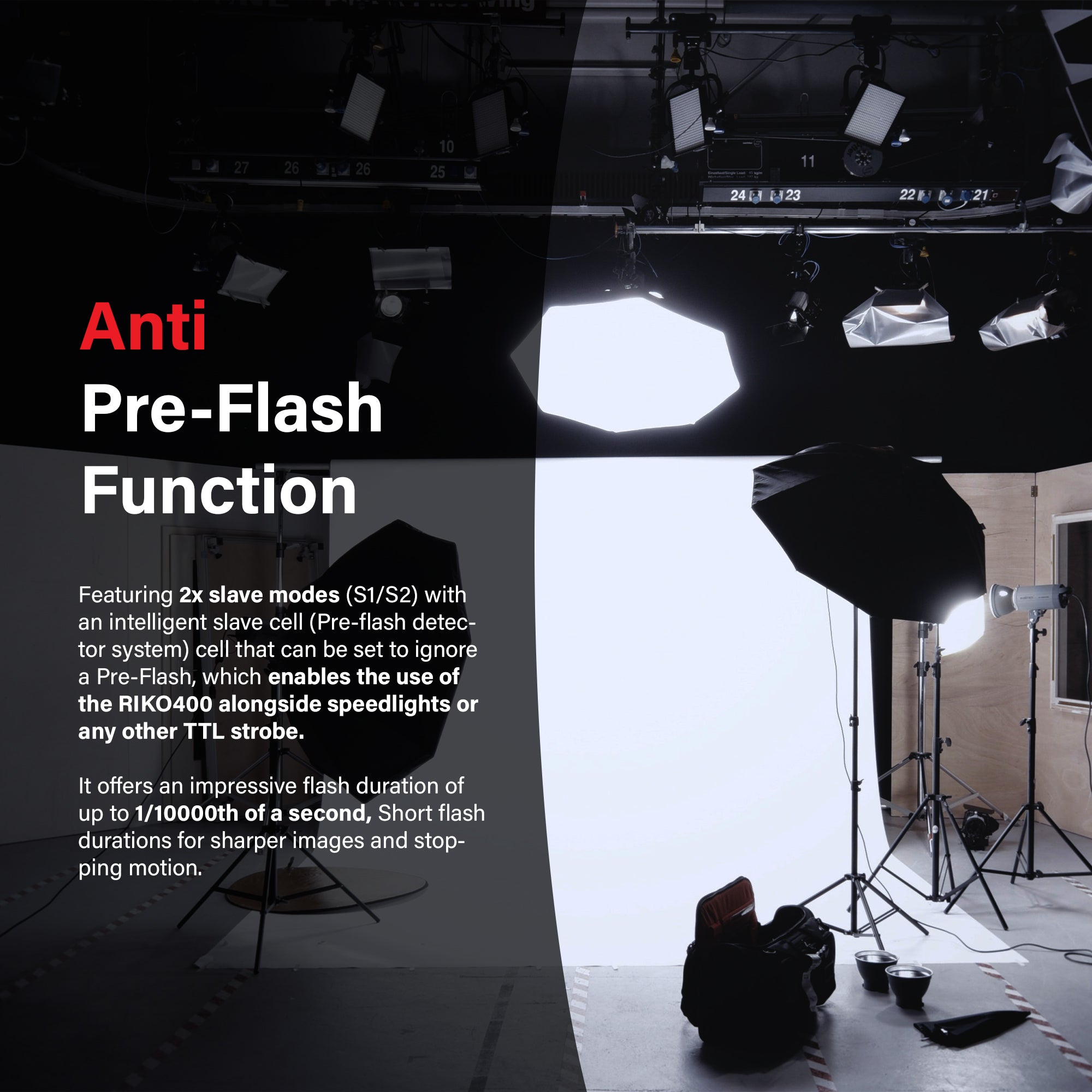 RIKO400 400Ws Professional Daylight Ring Flash for Studio Photography - Compatible with Godox AR400 - Perfect for Portrait, Macro & Fashion Photography