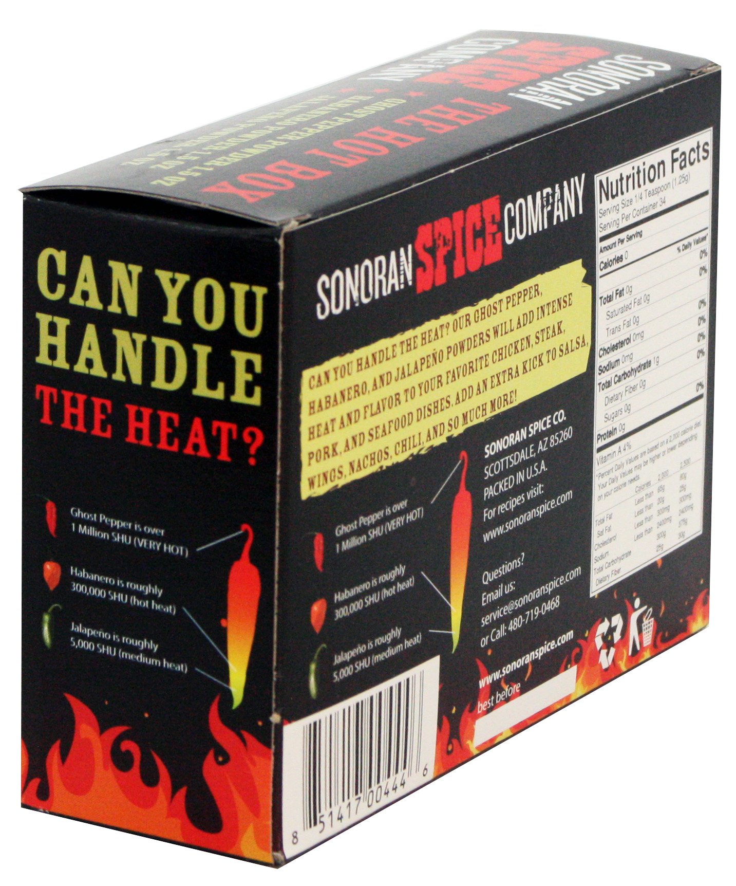 Sonoran Spice Ghost Pepper, Habanero, Jalapeno Powder Hot Box - Premium Chili Powder Blend for Cooking, Grilling & Spicy Recipes