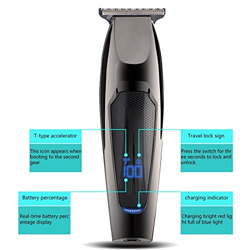 Professional Electric Hair Clipper & Trimmer with Zero Gap Technology, LED Display & 0mm Steel Blade - Barber-Grade Cutting Tool for Men's Haircuts, Beard Trimming & Home Grooming