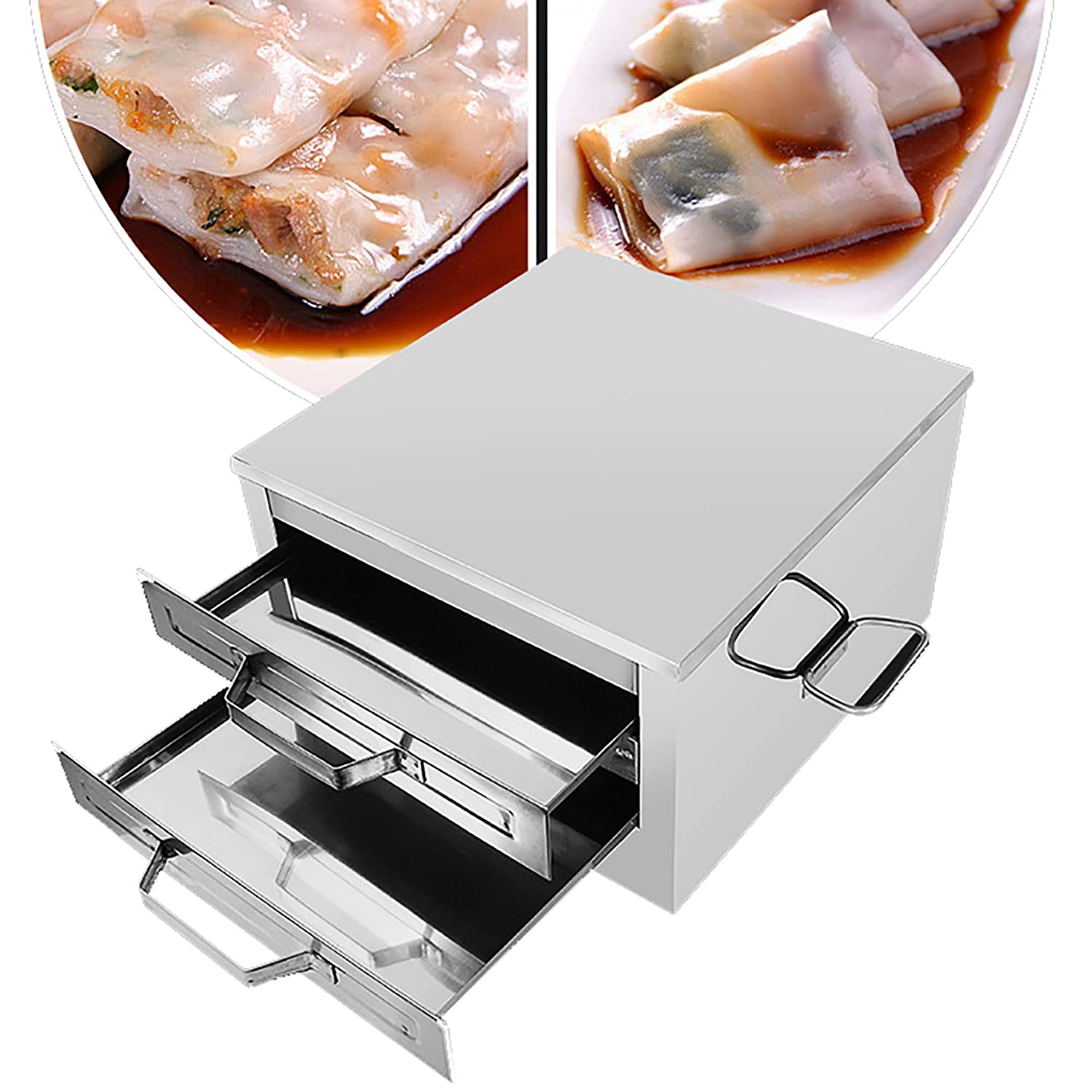 Best Household Steam Rice Roll Machine - 2-Layer Food-Grade Stainless Steel Rice Noodle Maker for Cantonese Cuisine | Perfect for Dim Sum, Breakfast & Asian Cooking at Home
