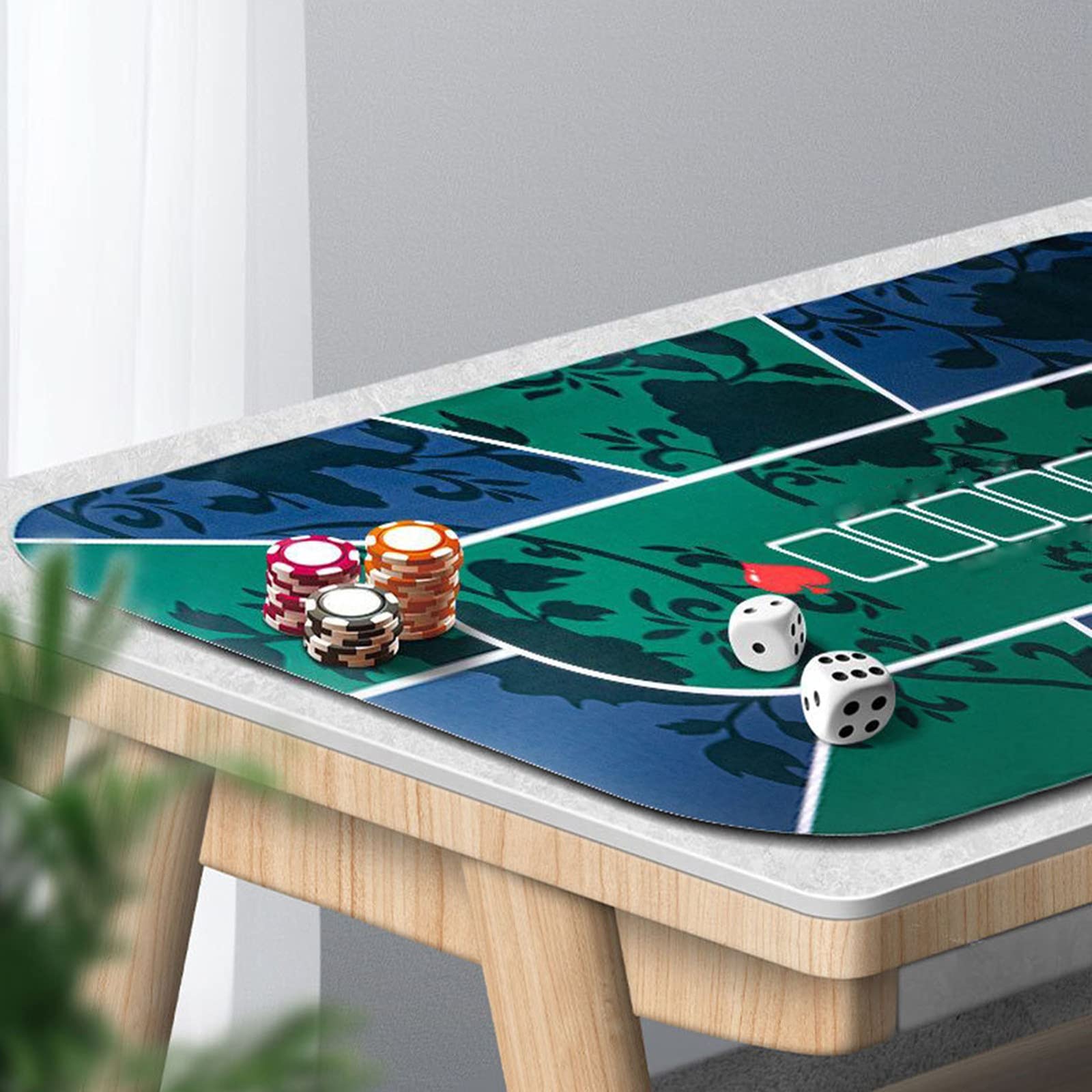 Premium Poker Table Top Cover - Professional Felt Poker Mat for Blackjack & Casino Games | Portable Rubber Surface | 120