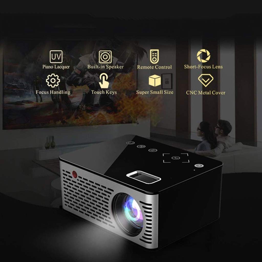 VVHUDA Mini LED Projector - 1080P Full HD Support, Compatible with TV Stick, Gaming Consoles & Smartphones | Portable Home Theater for Movies, Sports & Video Games | Perfect Gift for Birthday & Holidays