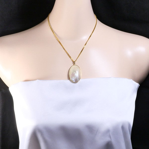 18K Yellow Gold Semi-Round Pearl Necklace – Elegant & Timeless Jewelry for Women | Perfect for Weddings, Parties & Special Occasions