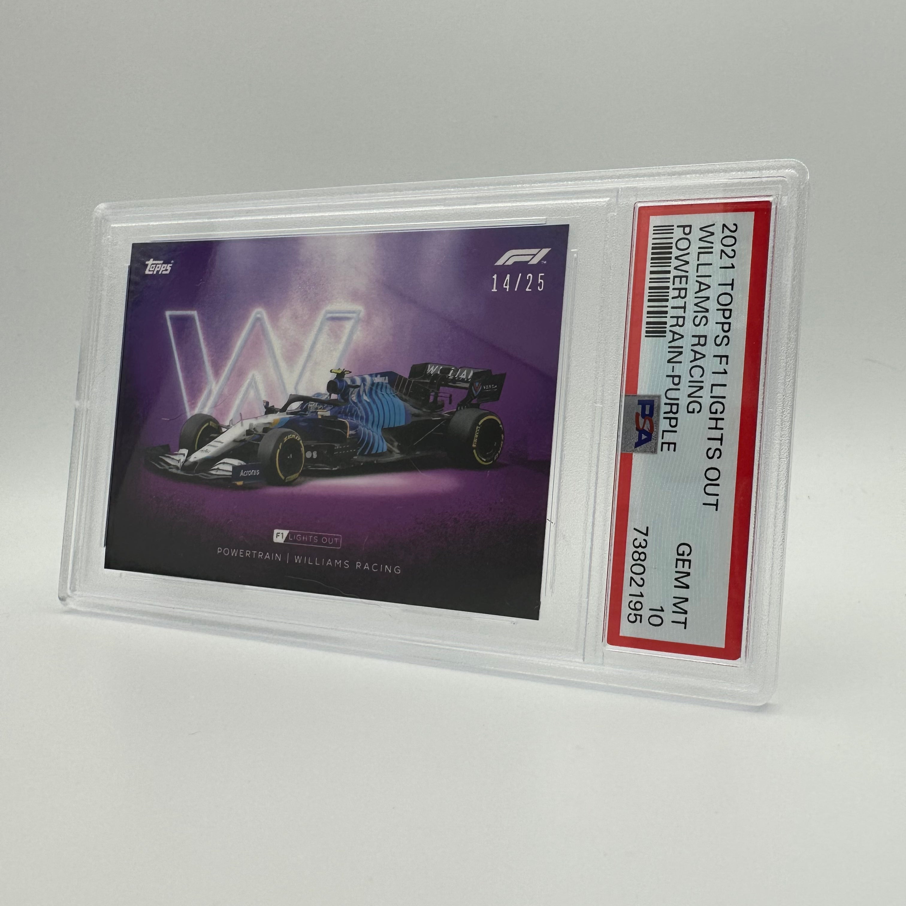 PSA 10 Graded 14/25 Williams Racing PowerTrain Purple - Rare Collectible for F1 Fans & Motorsport Memorabilia Enthusiasts