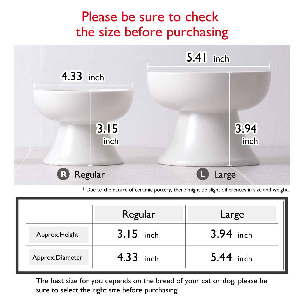 Premium Raised Cat Food Bowl - Elevated Ceramic Pet Dish for Cats & Small Dogs | MINO Japan | Perfect for Healthy Digestion & Comfortable Feeding