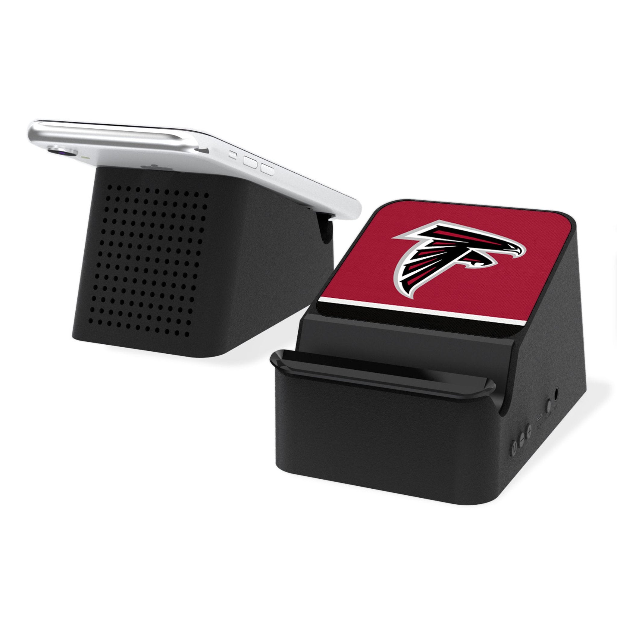 Atlanta Falcons NFL Team Logo Wireless Charging Station with Bluetooth Speaker - Perfect for Home, Office, and Game Day Decor