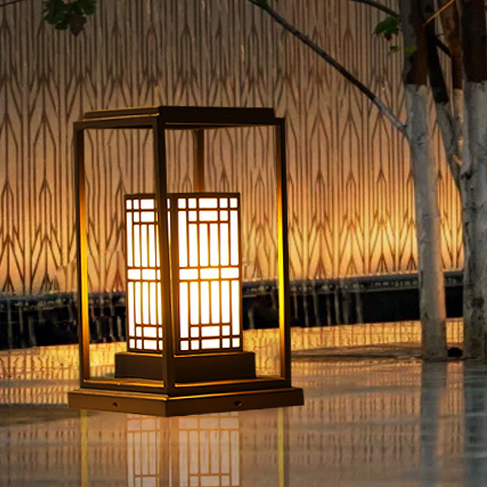 QILIN Outdoor Floor Lamp - Waterproof IP55 Column Head Light for Courtyard, Garden, Hotel & Landscape Decoration | Durable Chinese-Style Lawn Lamp with Built-in Light Source | Perfect for Patio, Backyard & Pathway Lighting