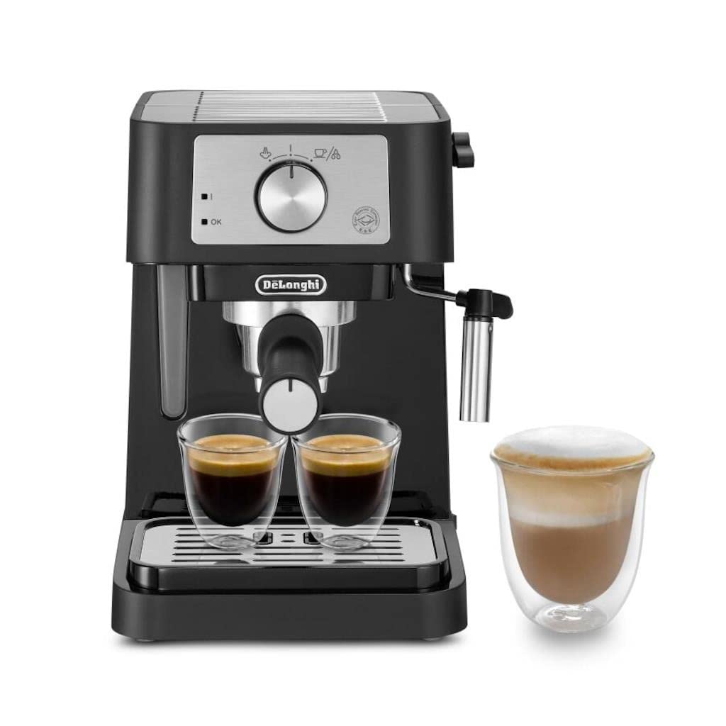 De'Longhi Stilosa EC260.BK Traditional Barista Pump Espresso Coffee Machine - 15 Bar Pressure, Milk Frother, Compact Design for Home & Office Use | Perfect for Latte, Cappuccino & Americano | Black
