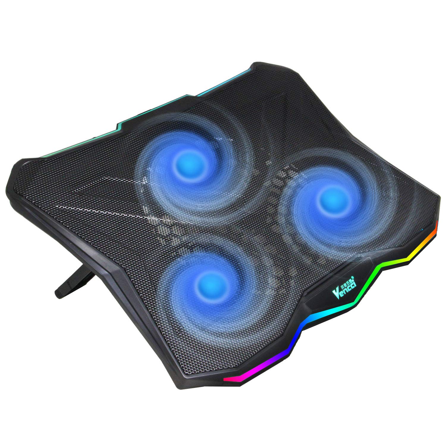 LETUSTO Laptop Cooling Pad with Quiet 17dBA Fan - Portable Laptop Cooler Stand for 15'' to 17'' Notebooks, Ergonomic Adjustable Height for Gaming, Office & Home Use
