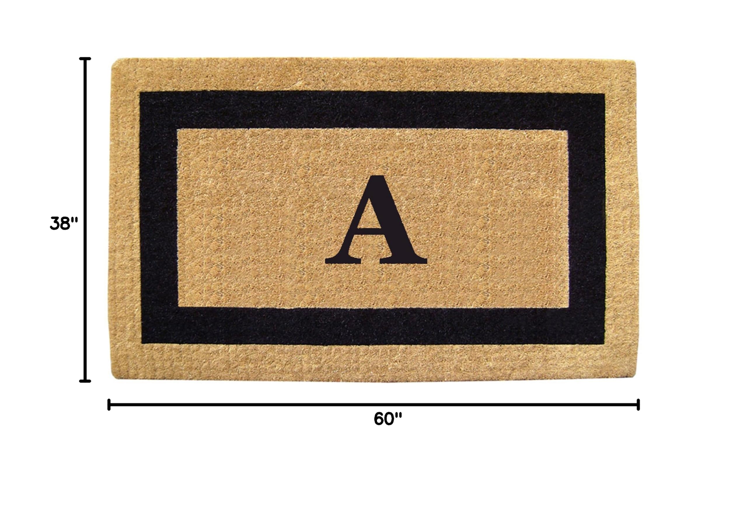 Premium Heavy-Duty Coir Doormat with Black Frame - 38
