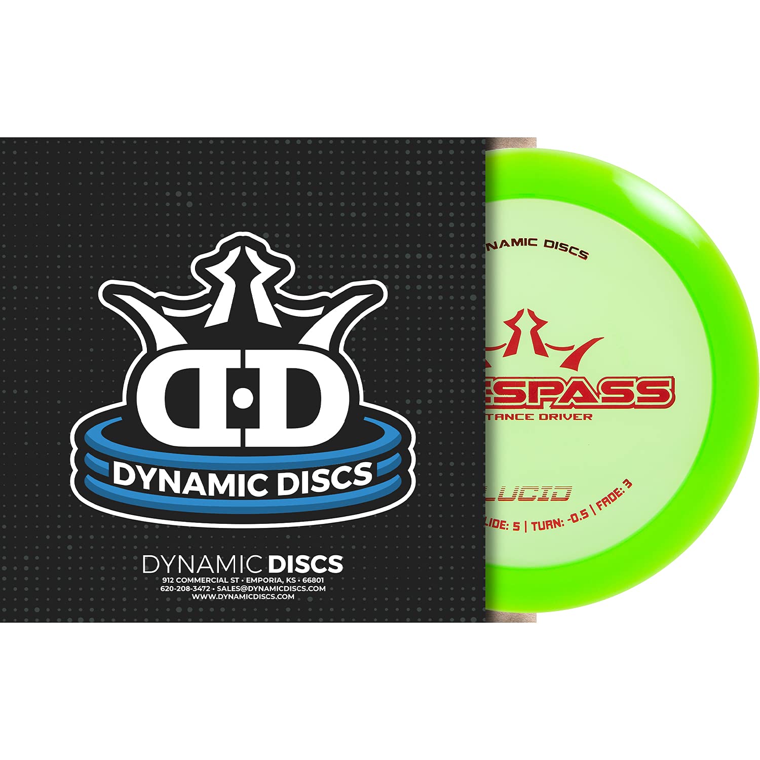 Dynamic Discs Lucid Trespass Disc Golf Driver - Maximum Distance Frisbee Golf Driver for Long Throws | Stable Golf Disc for Accurate Shots | Stamp Colors Vary (Red) | Perfect for Tournament Play and Backyard Practice