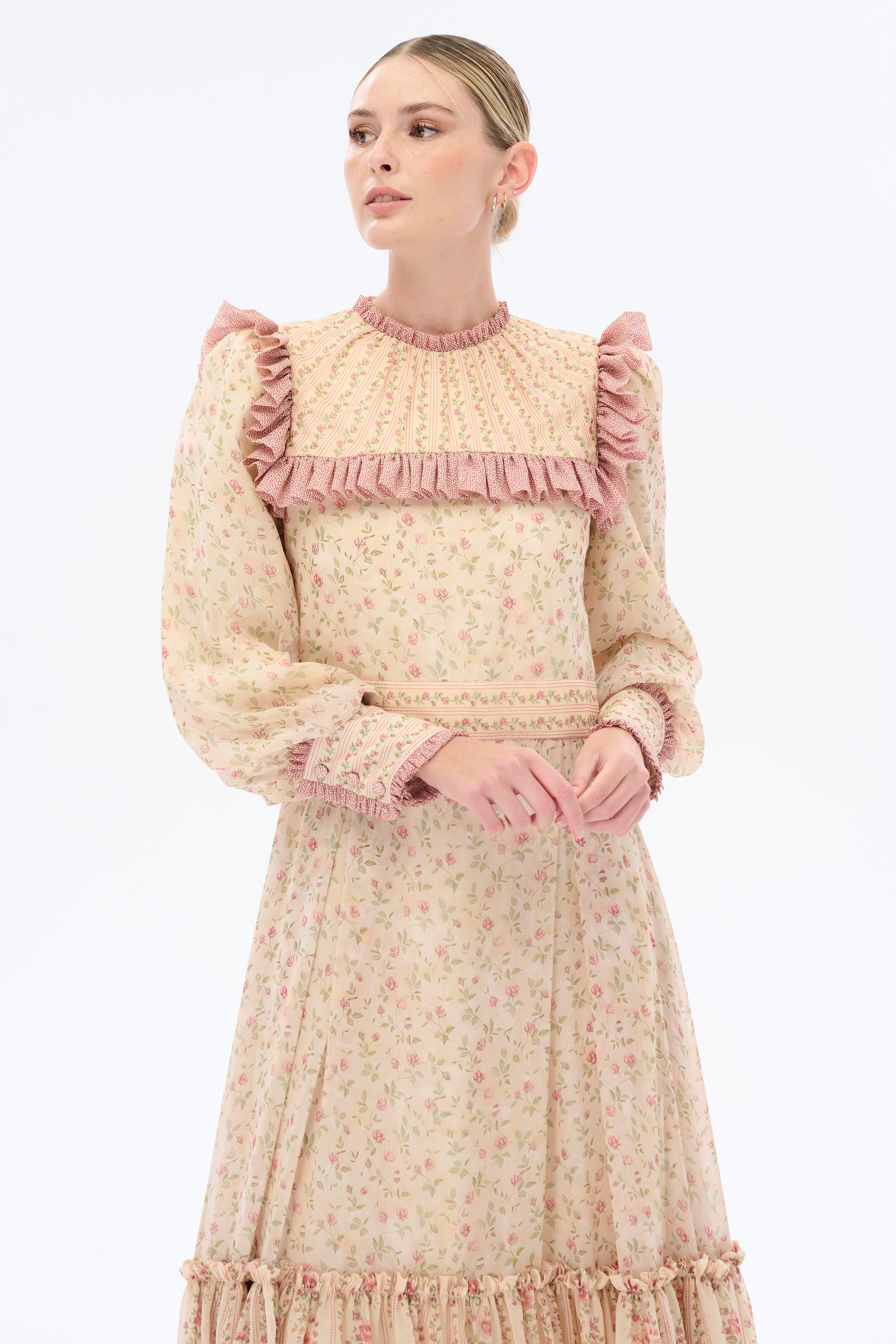Floral Printed Dress for Women - Elegant Beige Summer Dress for Casual Outings, Beach Vacations & Date Nights