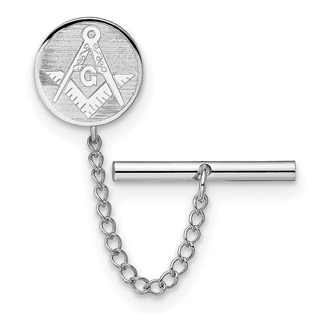 Freemason Masonic Tie Tac Lapel Pin Bar - ICE CARATS Kelly Waters Safety Necklace Chain for Women | Elegant Jewelry Gift for Her | Perfect for Lodge Meetings, Formal Events & Masonic Ceremonies