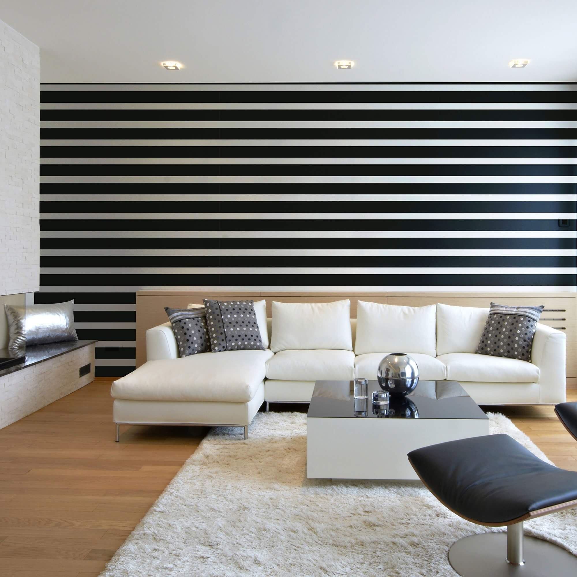 Black and White Vertical Peel and Stick Removable Wallpaper - 20.3