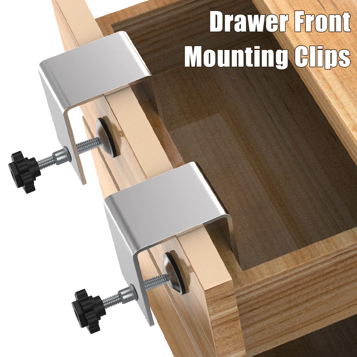 4 Pcs Stainless Steel Drawer Front Installation Clamps - Heavy Duty Drawer Fixing Clips for Woodworking, Cabinet Making & Furniture Assembly - Perfect for Tables, Desks, Cabinets & DIY Home Projects