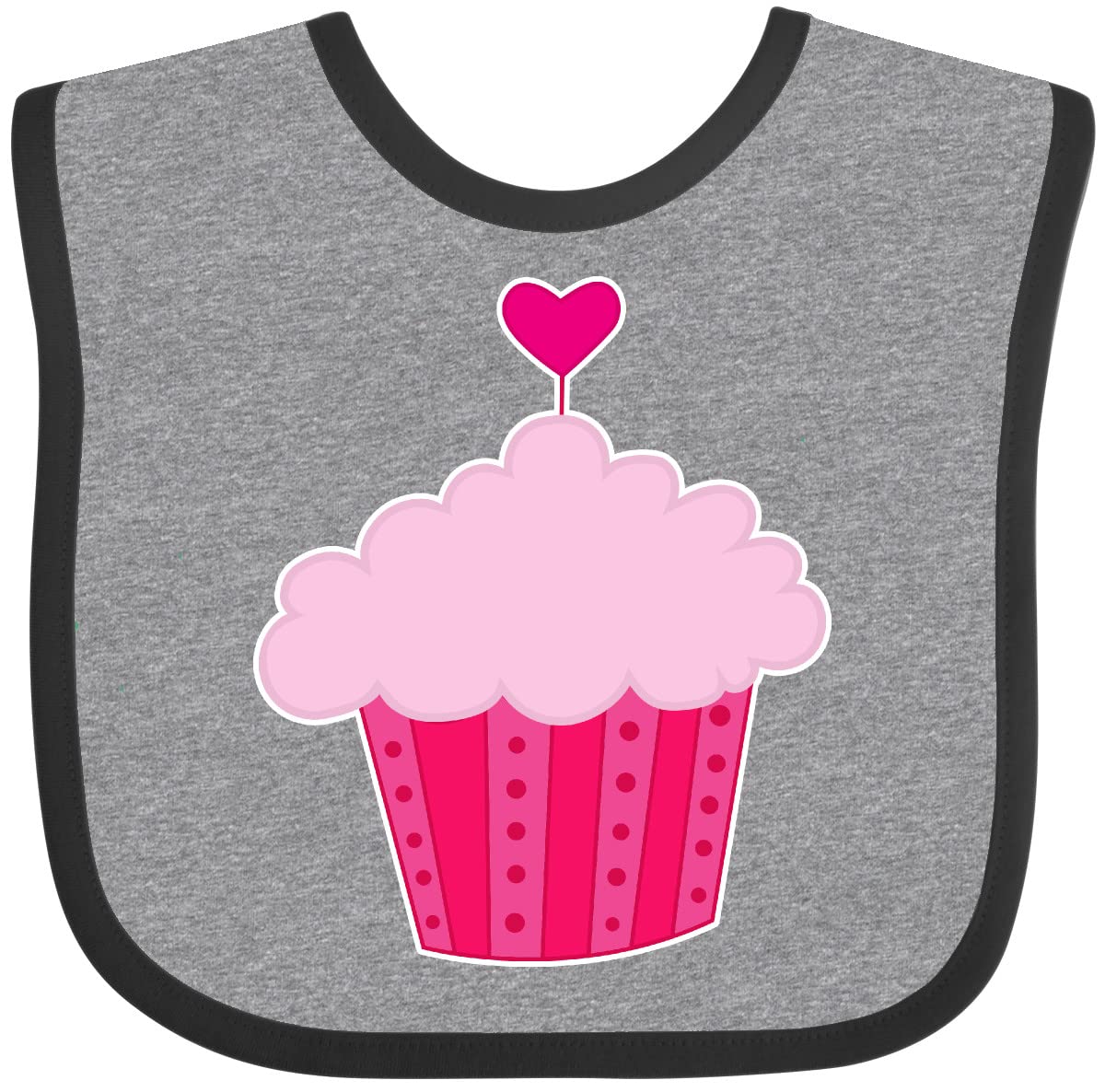 Inktastic Pink Cupcake Baby Bib - Adorable & Absorbent Drool Bib for Infants & Toddlers - Perfect for Feeding, Teething & Everyday Use